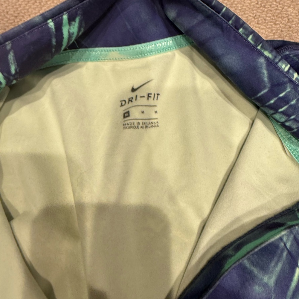 Nike Blue Patterned Quarter-Zip Pullover - image 2